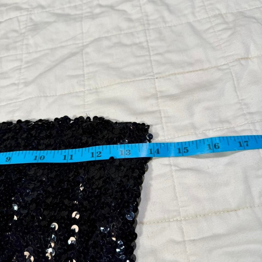 Y2K Black Sequin Tube Top – Stretch Fit (One Size) - Picture 3 of 6